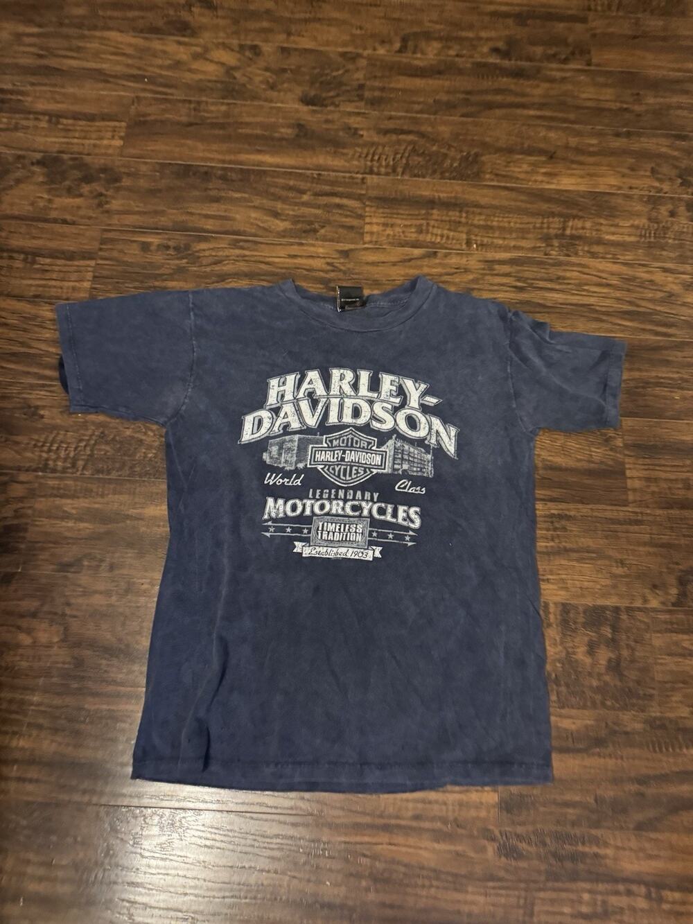 VTG Harley Davidson Shirt Men's Medium Blue St Marten, NA
